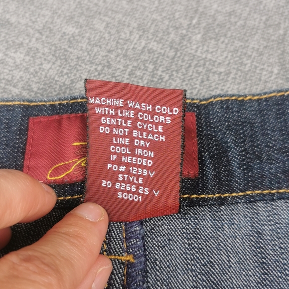 Jordache Vintage Jean Size 11 / 12 and satin skirt Red Gold Blue retro - Picture 7 of 15